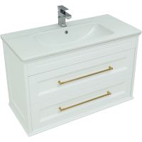 Тумба под раковину Aquanet Бостон М 100 243781 Белая матовая — фото 2, Тумбы под раковину