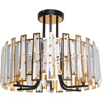 Люстра Artelamp Amber A1028PL-6BK Прозрачная Золото Черная — фото 1, Люстры