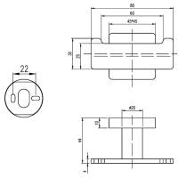 Двойной крючок Villeroy&Boch Elements-Striking TVA15201200061 Хром — фото 2, Крючки для полотенец