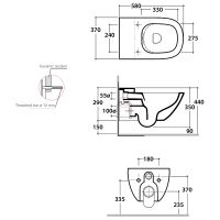 Унитаз Globo Stockholm LAS04.BI подвесной без сиденья — фото 4, Унитазы