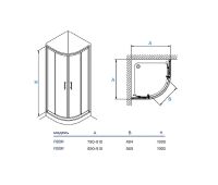 Душевой уголок Koller Pool Aqua Line 90X90 R90RG профиль Хром стекло матовое — фото 5, Душевые уголки