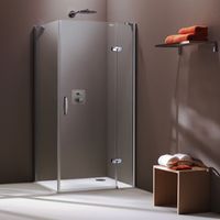 Дверь для душевого уголка Huppe Aura Elegance 80 400401.087.316 Профиль матовый хром, стекло матовое, правая — фото 1, Душевые двери в нишу