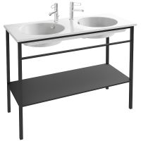 Раковина Jacob Delafon Odeon Rive Gauche 120 EXAT112-Z-00 двойная Белая — фото 2, Раковины подвесные