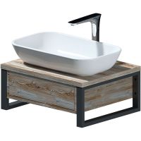 Тумба под раковину 1MarKa Grunge Loft 60П Ц0000001579 подвесная Дуб намибия — фото 1, Тумбы под раковину