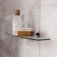 Стеклянная полка WasserKRAFT Tauber K-64424 Никель — фото 5, Полки для ванной и душа