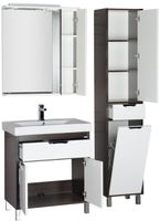 Товар: Зеркало со шкафом Aquanet Гретта 90 R 173993 с подсветкой Венге Белое - фото 3 Зеркало со шкафом Aquanet Гретта 90 R 173993 с подсветкой Венге Белое — фото 3, Зеркальные шкафы в ванную