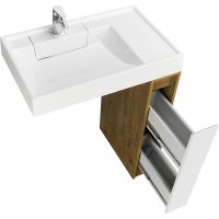 Тумба под раковину Aquaton Лондри 80 1A267101LHDR0 Дуб Рустикальный без фасада — фото 6, Мебель для ванной