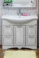 Тумба под раковину Sanflor Адель 100 Н0000000754 Белая с патиной Серебро — фото 2, Тумбы под раковину