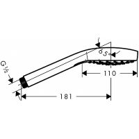 Ручной душ Hansgrohe Croma Select E 26814670 Черный матовый — фото 3, Лейки для душа