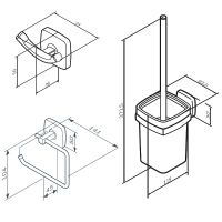Набор аксессуаров для ванной AM.PM Gem AK90T2003B Черный матовый — фото 22, Наборы аксессуаров для ванной комнаты