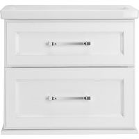 Тумба под раковину ASB-Woodline Венеция 70 11955 подвесная Белая с патиной Серебро — фото 2, Мебель для ванной