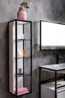 Шкаф пенал Boheme Armadi Art Loft 30 896-W подвесной Белый Черный — фото 3, Мебель для ванной