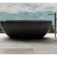 Ванна из полиэфирной смолы Abber Kristall 165х78 AT9701Onyx Черная без гидромассажа — фото 2, Ванны из полиэфирной смолы