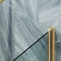 Шторка на ванну Maybah Glass MGV-620-3 700x1400 поворотная на монопетле Золото стекло сатиновое — фото 5, Неподвижные шторки для ванной