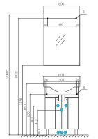 Тумба под раковину Aquaton Фиджи 60 1A179601FG010 Белая глянцевая — фото 6, Тумбы под раковину