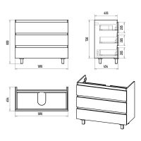 Товар: Тумба с раковиной Brevita Victory 105 УТ000024305 Белая матовая - фото 8 Тумба с раковиной Brevita Victory 105 УТ000024305 Белая матовая — фото 8, Мебель для ванной