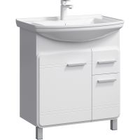 Тумба под раковину Aqwella Корсика 75 Т7м KOR0107 Белая — фото 1, Тумбы под раковину