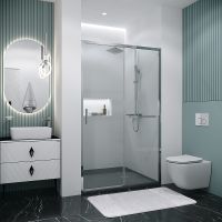 Душевая дверь Grossman Style 110 100.K33.05.110.10.00 профиль Хром стекло прозрачное — фото 3, Раздвижные душевые двери