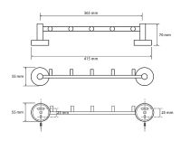 Вешалка для полотенец Bemeta Omega 104105112 Хром — фото 3, Крючки для полотенец