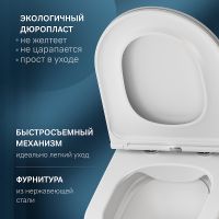 Унитаз AM.PM Func FlashClean C8F1700MWSC подвесной Белый матовый с сиденьем Микролифт — фото 3, Подвесные унитазы