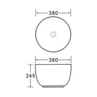Раковина-чаша SantiLine 38 SL-1110BM Голубая матовая — фото 2, Раковины накладные