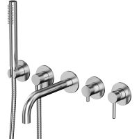 Смеситель для ванны Whitecross Y brushed nickel Y1240NIB Брашированный никель — фото 1, Смесители