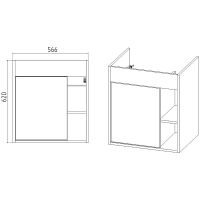 Тумба под раковину VIANT Бостон 60 VBOS60CO-T1STP подвесная Белая Дуб Вотан — фото 5, Тумбы под раковину