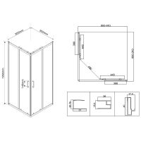 Душевой уголок Vincea City 90x90 VSS-5CT900CLGM профиль Вороненая сталь стекло прозрачное — фото 5, Квадратные душевые уголки