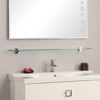 Стеклянная полка Aquaton 95 1A110403XX010 Хром — фото 2, Полки для ванной и душа