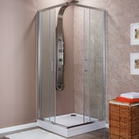 Душевой уголок Aquanet Alfa Cube NAA1142 90x90 профиль Хром стекло Прозрачное — фото 1, Квадратные душевые уголки