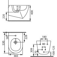 Биде Allen Brau Reality 4.32008.20 подвесное Белое — фото 4, Биде подвесные