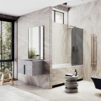 Товар: Шторка на ванну Maybah Glass MGV-141-2у 540x1400 в узком профиле Бронза стекло графитовое матовое - фото 2 Шторка на ванну Maybah Glass MGV-141-2у 540x1400 в узком профиле Бронза стекло графитовое матовое — фото 2, Неподвижные шторки для ванной