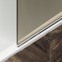 Шторка на ванну Maybah Glass MGV-611-5 600x1400 поворотная на монопетле Хром матовый стекло бронзовое — фото 6, Неподвижные шторки для ванной