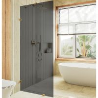 Товар: Душевая перегородка Maybah Glass MGD-276-3 990x1950 коннектор стена-стекло Золото стекло графитовое - фото 1 Душевая перегородка Maybah Glass MGD-276-3 990x1950 коннектор стена-стекло Золото стекло графитовое — фото 1, Душевые перегородки