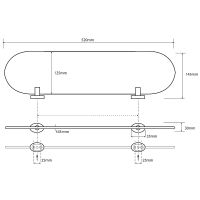 Товар: Стеклянная полка Bemeta Oval 118402031 Хром - фото 2 Стеклянная полка Bemeta Oval 118402031 Хром — фото 2, Полки для ванной и душа
