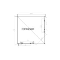 Товар: Душевой уголок Vincea Slim-N 90x90 VSS-4SN900CL профиль Хром стекло прозрачное - фото 6 Душевой уголок Vincea Slim-N 90x90 VSS-4SN900CL профиль Хром стекло прозрачное — фото 6, Квадратные душевые уголки