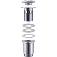 Донный клапан Abber AF0010 Click-Clack Хром — фото 2, Донные клапаны