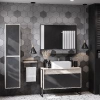 Тумба под раковину Aquaton Лофт Урбан 100 1A247701LQX60 подвесная Cерый графит Дуб орегон — фото 19, Мебель для ванной