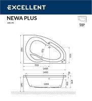 Акриловая ванна Excellent Newa 160x95 R WAEX.NEP16.RELAX.BR с гидромассажем — фото 8, Ванны