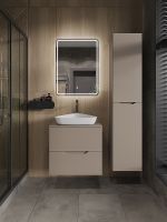 Товар: Тумба с раковиной Orange Line 60 Li-60TuLMDF+B07-500W подвесная Латте матовый - фото 5 Тумба с раковиной Orange Line 60 Li-60TuLMDF+B07-500W подвесная Латте матовый — фото 5, Мебель для ванной