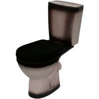 Унитаз компакт Rosa Рио 4640021065761 Черный декор с бачком и сиденьем — фото 1, Напольные унитазы