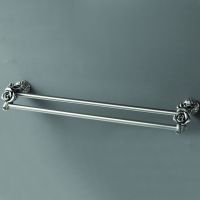 Полотенцедержатель Art&Max Rose AM-B-0918-T двойной Серебро — фото 2, Полотенцедержатели