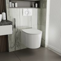 Комплект унитаза с инсталляцией Point Веста 886914SIOO+PN41701 с сиденьем Микролифт и клавишей смыва Хром глянцевый — фото 8, Унитазы