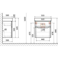 Товар: Тумба под раковину Jorno Folk 55 Folk.01.55/P/A/JR подвесная Антрацит - фото 7 Тумба под раковину Jorno Folk 55 Folk.01.55/P/A/JR подвесная Антрацит — фото 7, Тумбы под раковину