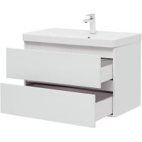 Тумба под раковину Aquanet Вега 80 308334 подвесная Белый глянец — фото 7, Мебель для ванной