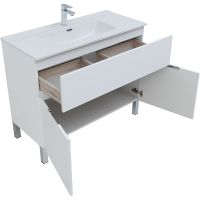 Товар: Тумба под раковину Aquanet Алвита New 100 277554 Белая матовая - фото 3 Тумба под раковину Aquanet Алвита New 100 277554 Белая матовая — фото 3, Мебель для ванной