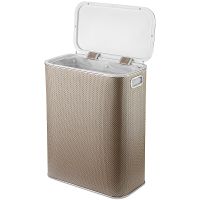 Корзина для белья Geralis RBH-B Ромб Бежевая темная, кант Хром, стандартная — фото 2, Корзины для белья