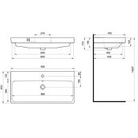 Тумба с раковиной Misty Адриана 90 УТ000010217 подвесная Дуб Вотан Белый — фото 6, Тумбы с раковиной