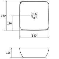 Раковина-чаша Ravak Uni Slim 38 XJX01138001 Белая — фото 5, Раковины накладные