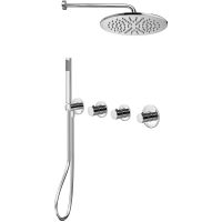 Душевая система Paffoni Modular Box KITMB000CR с термостатом Хром — фото 1, Встраиваемые душевые комплекты